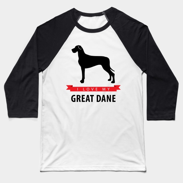 I Love My Great Dane Baseball T-Shirt by millersye